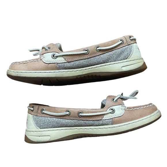 Sperry Topsider Leather Synthetic Flat Shoe Size 6.5 Tan - Picture 7 of 8